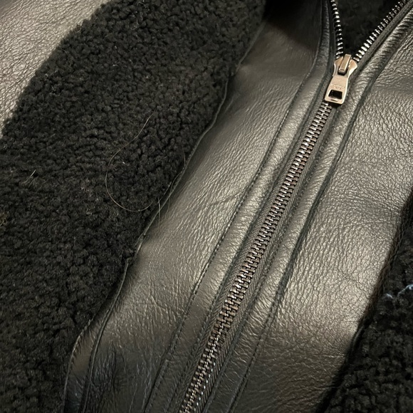 Intuition Paris shearling double zip hooded coat - Picture 8 of 9